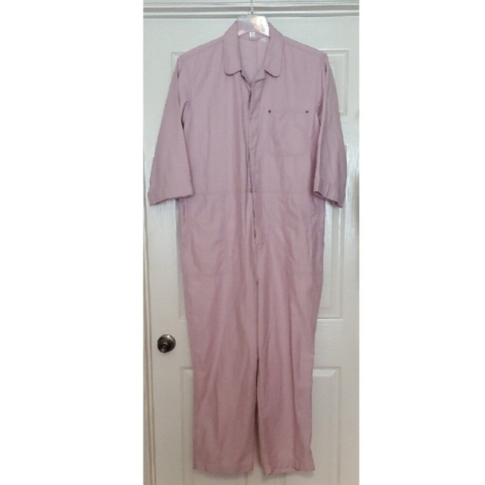 GAP Pale Plum Coverall Jumpsuit XL Pink Utility Boiler Suit Button Fly Fall19